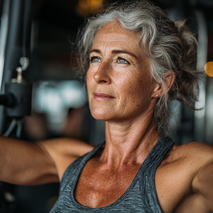 Възрастни хора се упражняват заедно в група